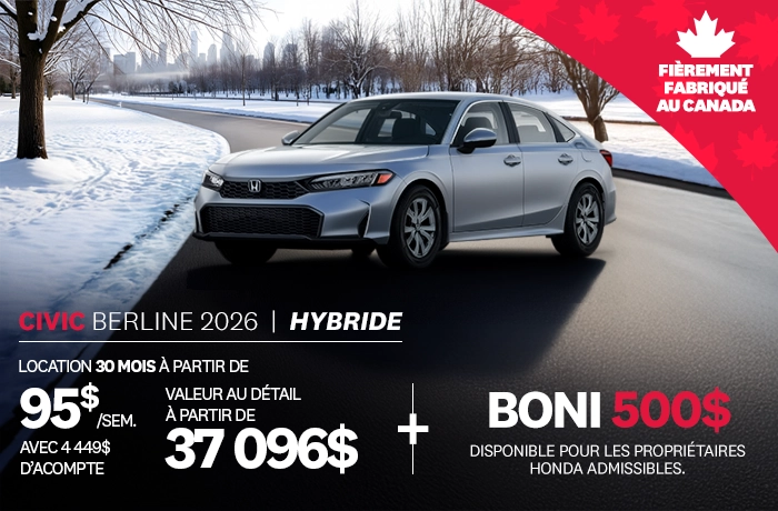 Bannière de Promotion Civic Sport Hybride 2026