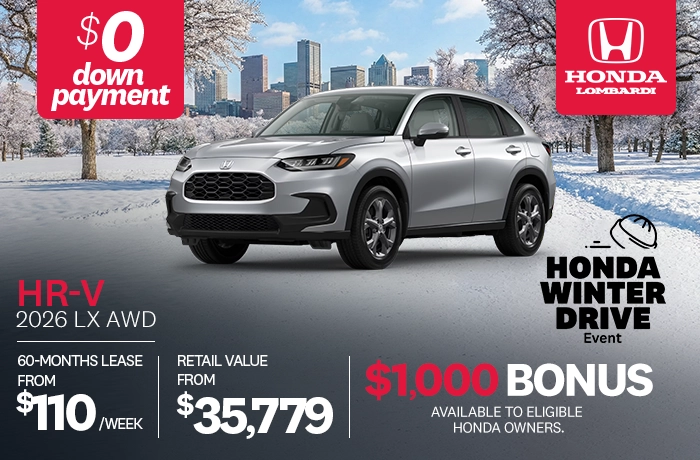 Bannière de Promotion HR-V LX 2026