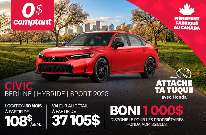Bannière de Promotion Civic Sport Hybride 2026