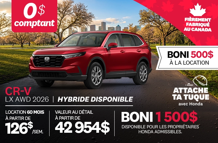 Bannière de Promotion CR-V 2026