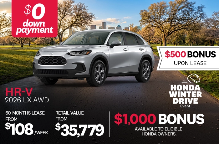 Bannière de Promotion HR-V LX 2026