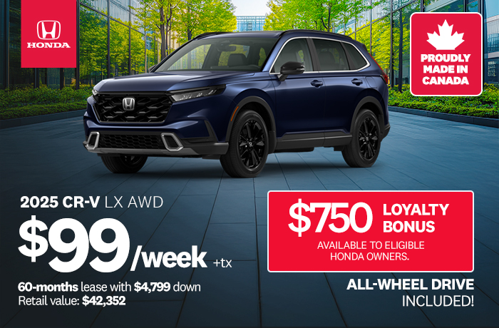 Bannière de Promotion CR-V LX AWD 2025