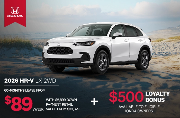 Bannière de Promotion HR-V LX 2WD 2026